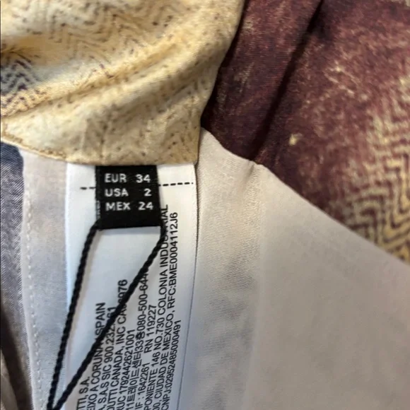 NWT [Massimo Dutti] Luxury Flowing Satin Printed Midi Elastic Skirt Women’s XS - Picture 13 of 15